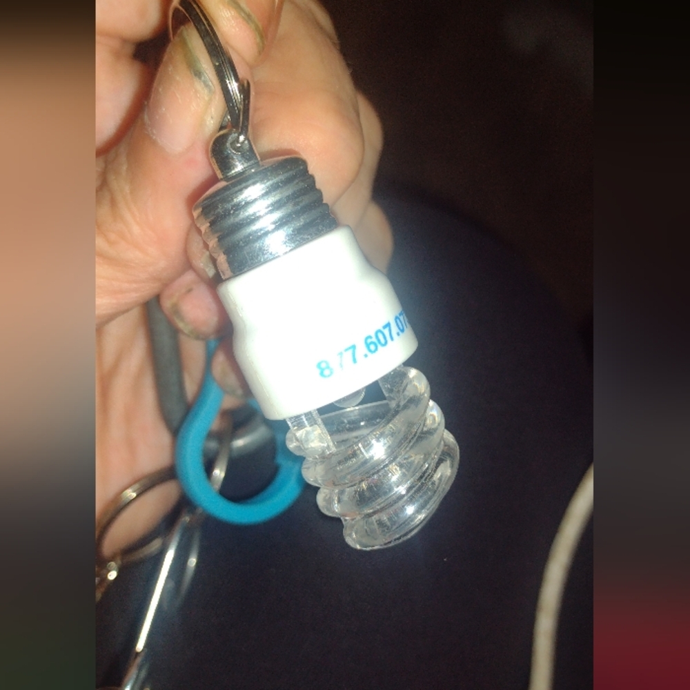 Custom Printed Compact Flourescent Shaped LED Keychain